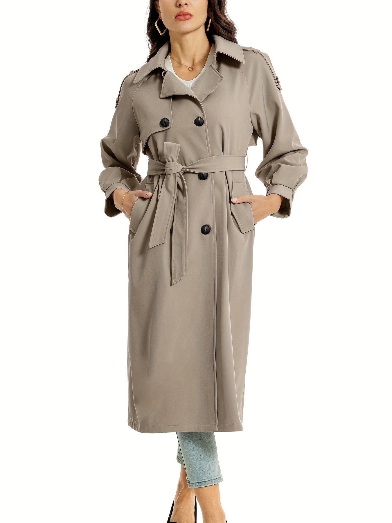 Classic Double Breasted Long Coat