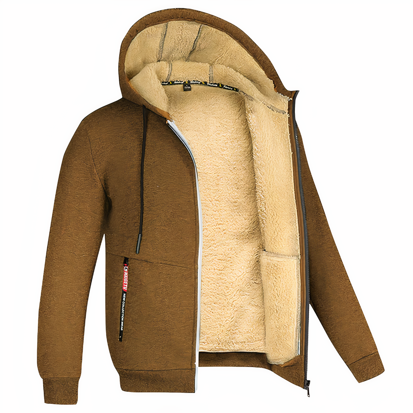 Warm Men's Fleece Hooded Zipper Jacket