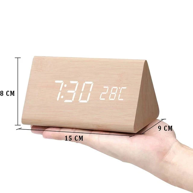 Intelligent LED Wake Up Clock | Contemporary Wireless Wood