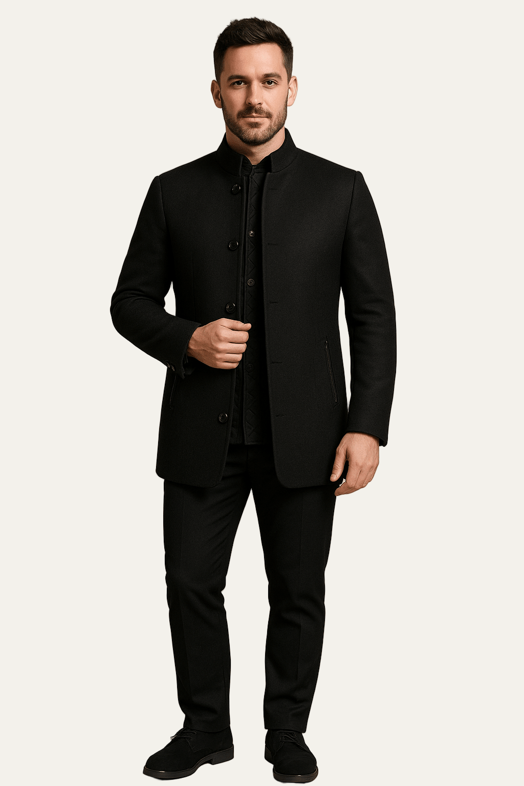Ashford | Ivar – Men’s Wool Trench Coat with Belted Waist & Modern Button-Up Design 1
