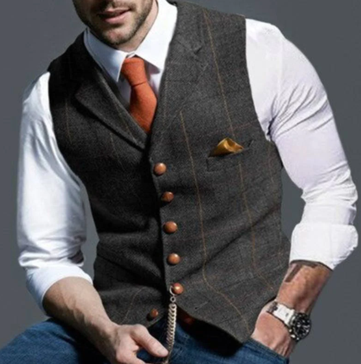 Tailored Men's Fitted Waistcoat