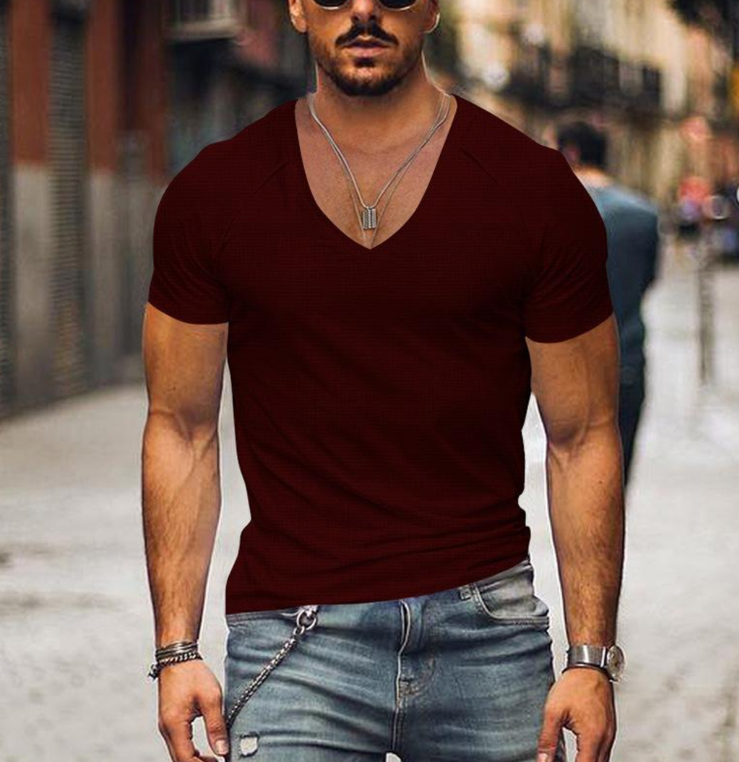 Relaxed Fit Men's V-Neck Tee Shirt