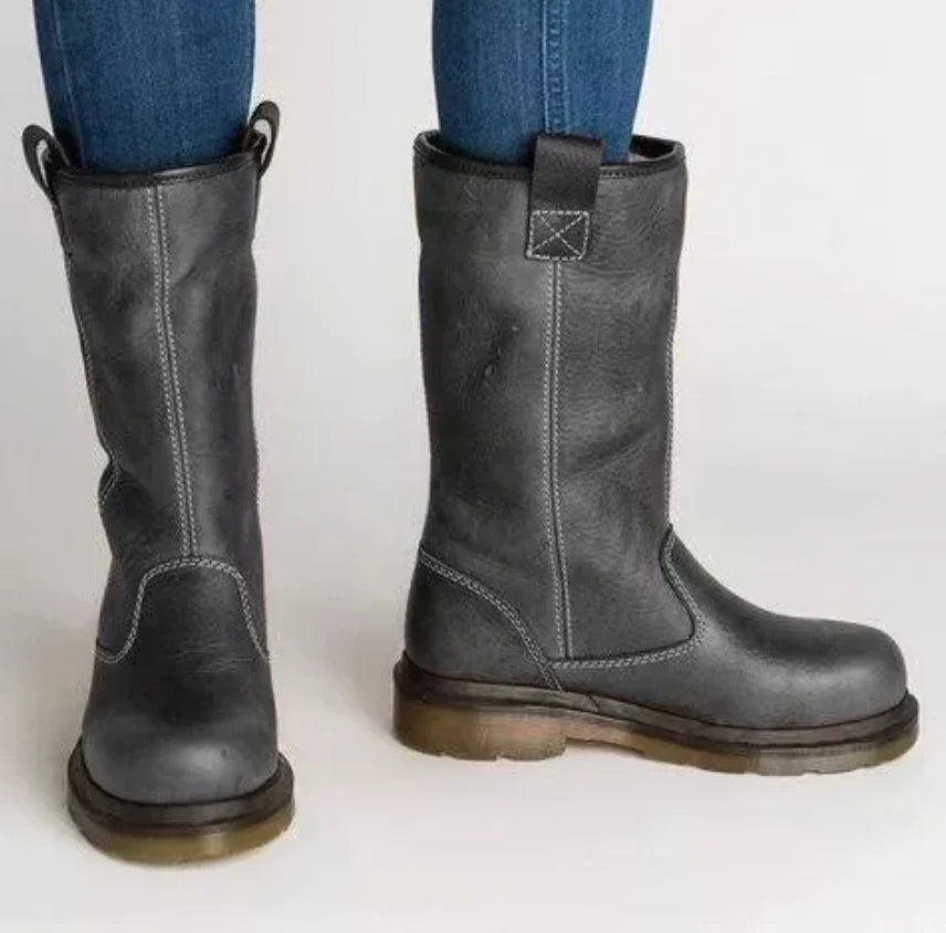 Insulated Genuine Leather Ankle Boots