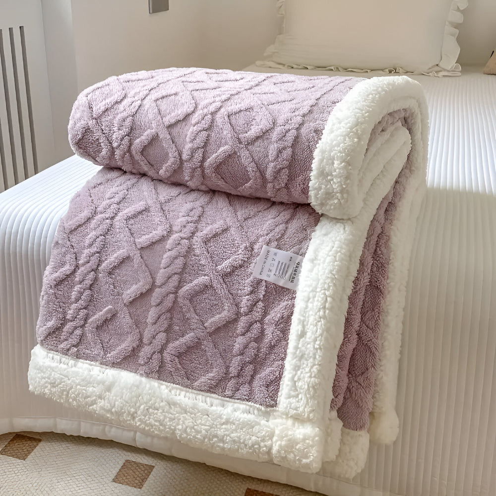 Cozy Plush Quilt Throw Blanket