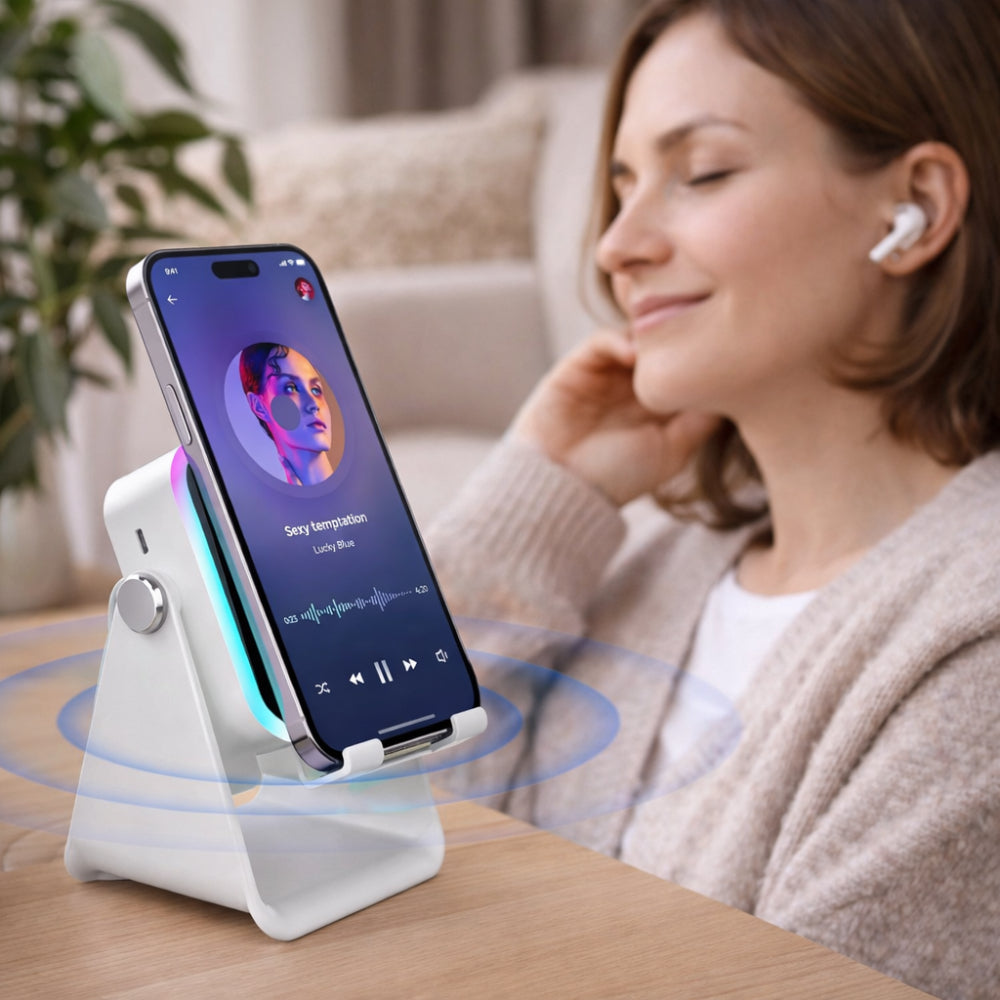 Wireless Charging Phone Dock Portable Bluetooth Speaker