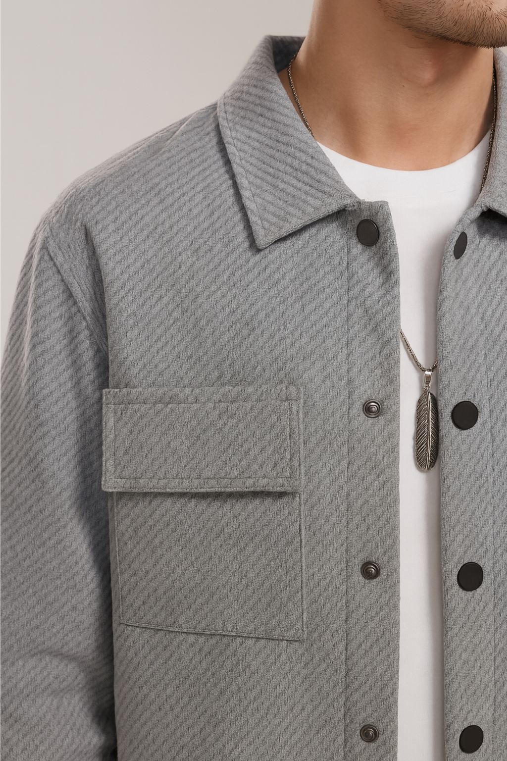 VogeLuxe | Men’s Textured Quilted Shacket