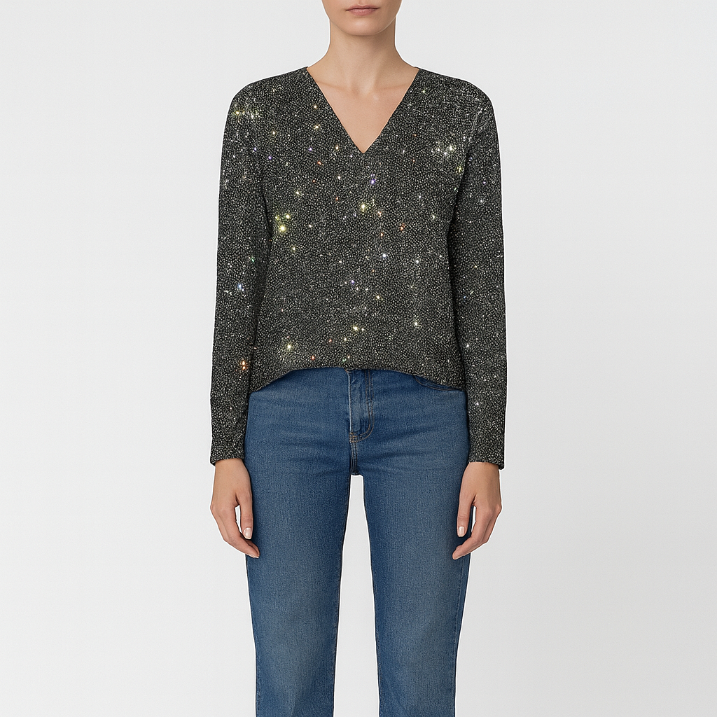 Sparkly Women's Long Sleeve Glitter Top