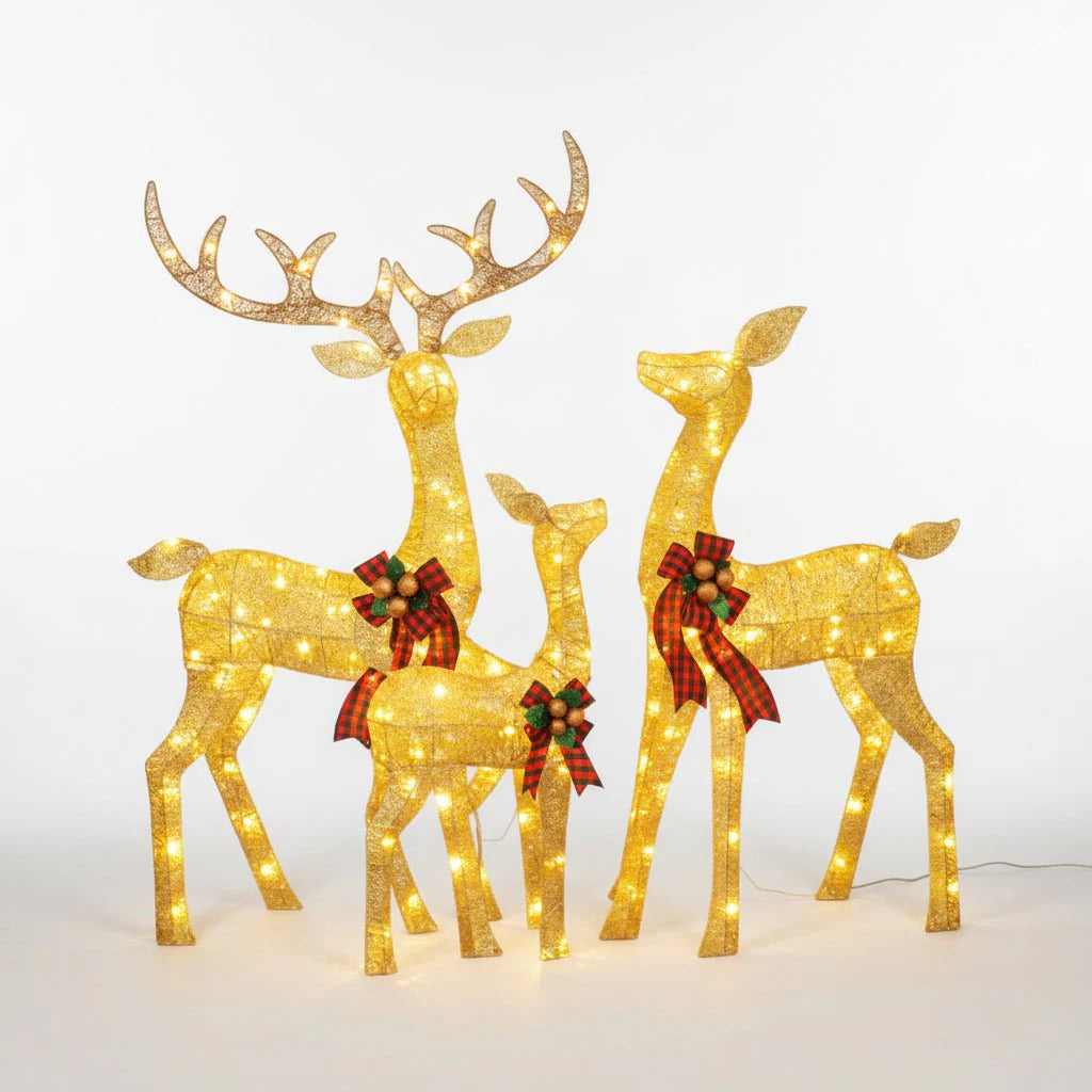Festive Outdoor Reindeer String Lights Waterproof Christmas Decor
