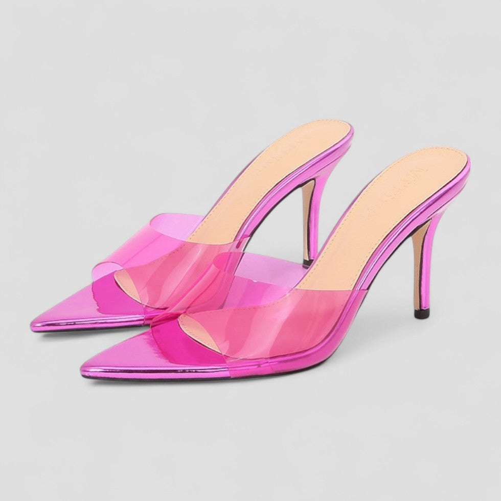 VogeLuxe | Women’s Clear Stiletto Mules