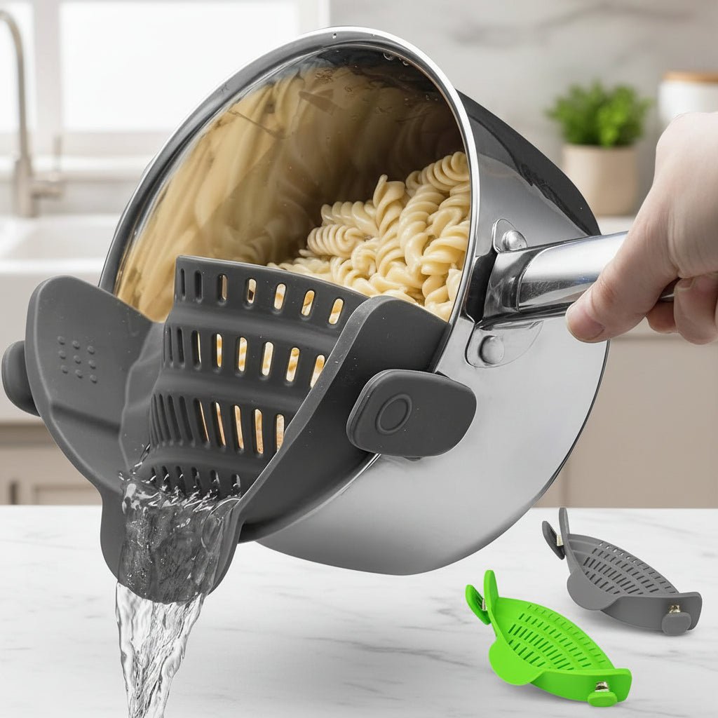 Compact Collapsible Strainer for Pots and Pans