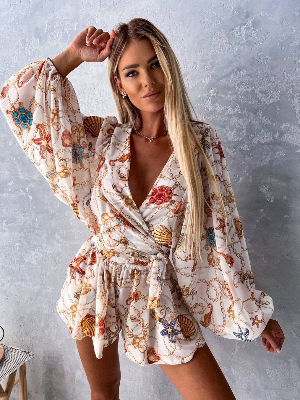 Chic Women's Floral Two Piece Shorts and Top Set