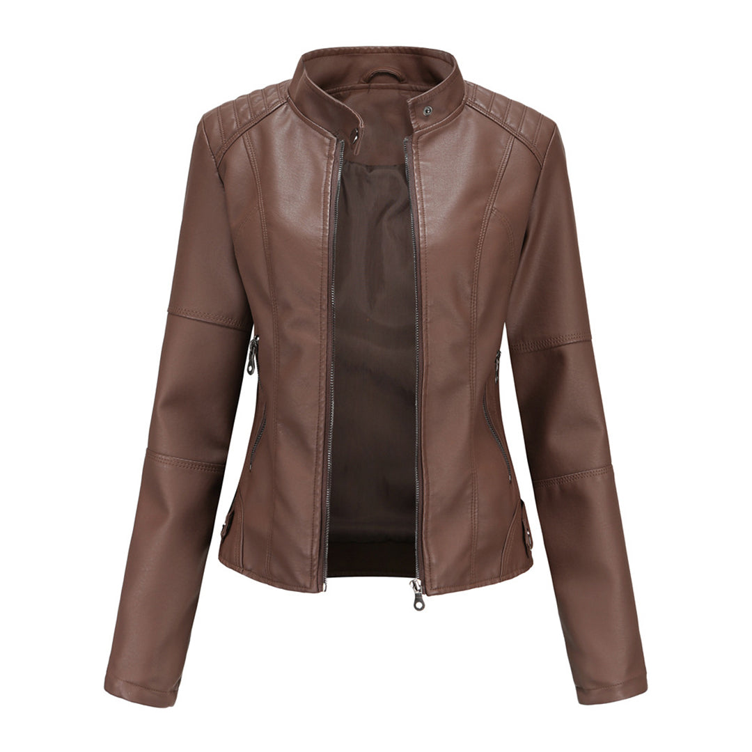 Edgy Women's Leather Motorcycle Jacket