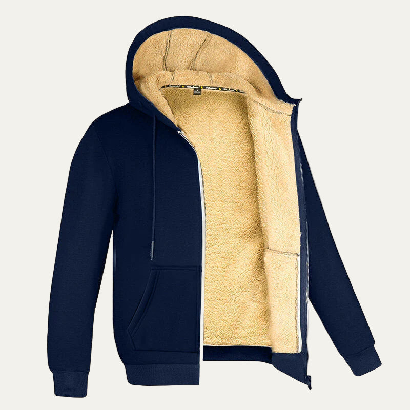 VogeLuxe | Men’s Thermal Sherpa Lined Zip Hoodie