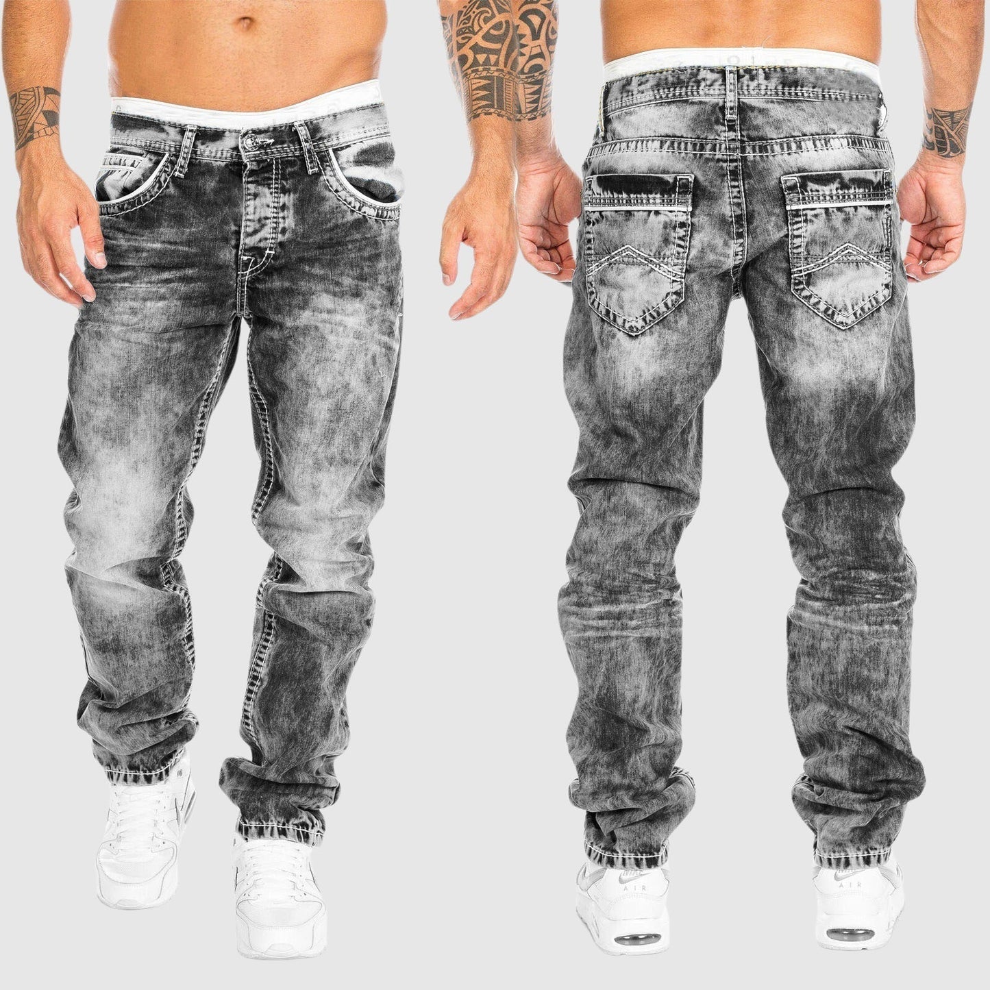 Relaxed Fit Mens Daily Jeans with Pockets