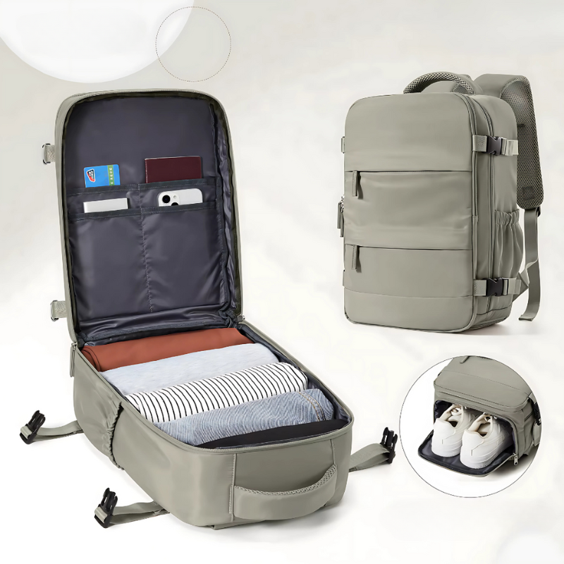 Compact Travel Backpack - Laptop Friendly Carry On Bag