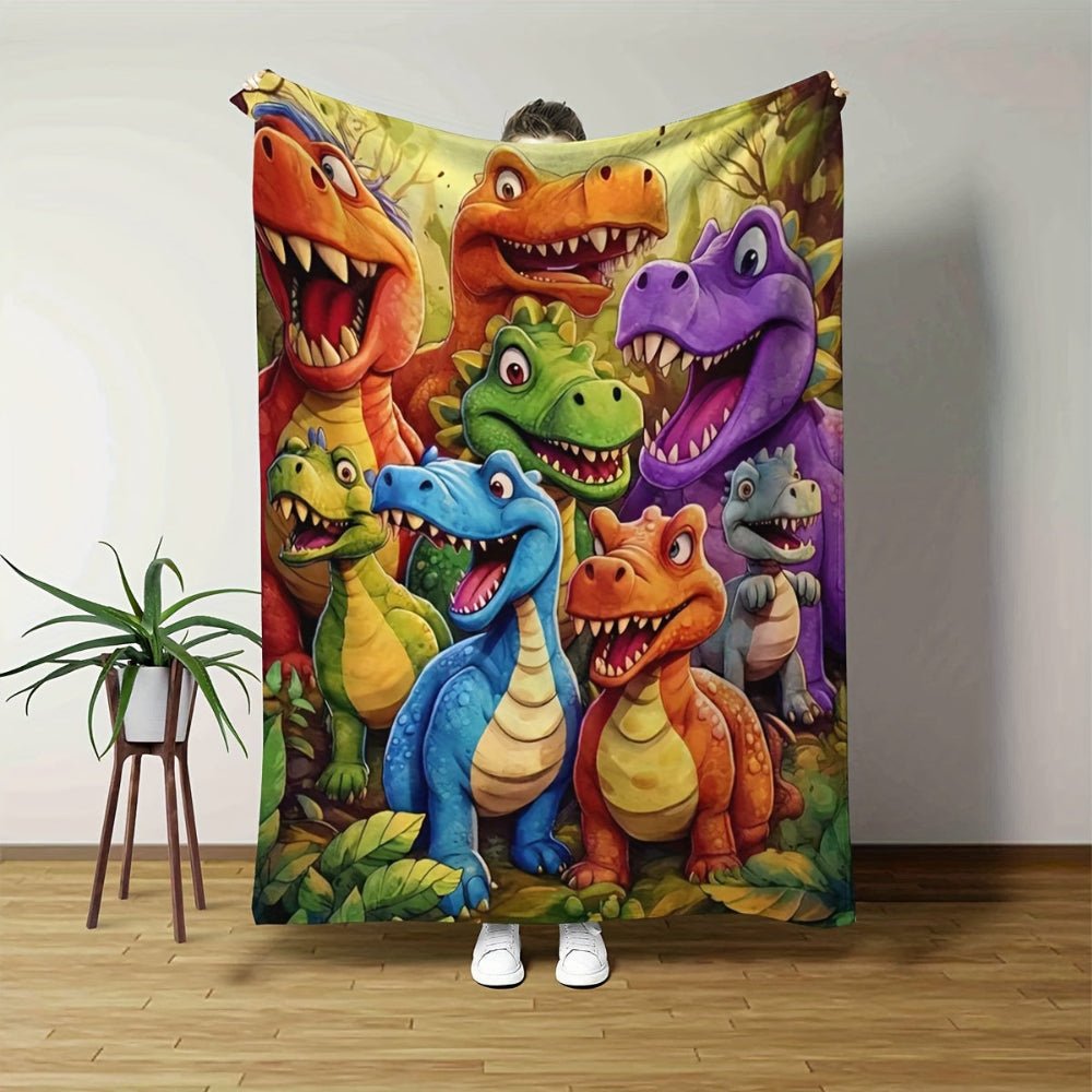 Plush Dinosaur Blanket for Kids Warm Cozy Throw - VogeLuxe