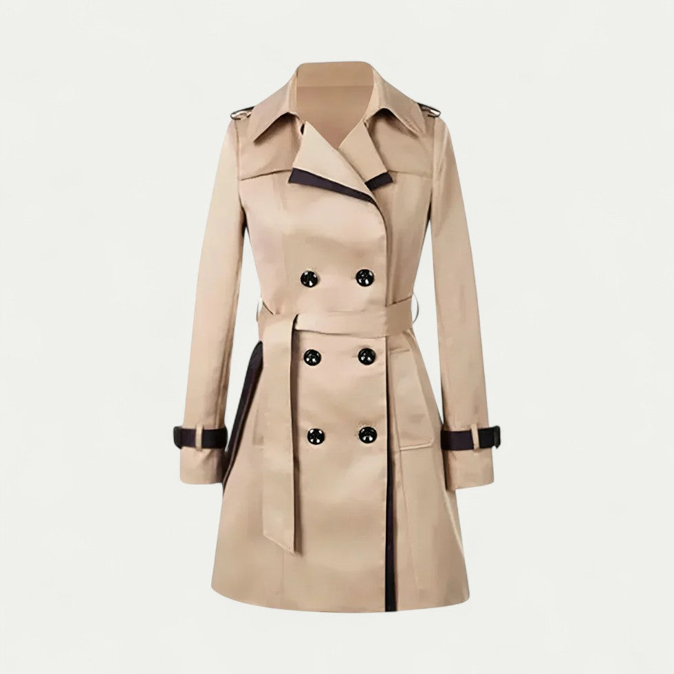Double Breasted Long Trench Coat for Women 1