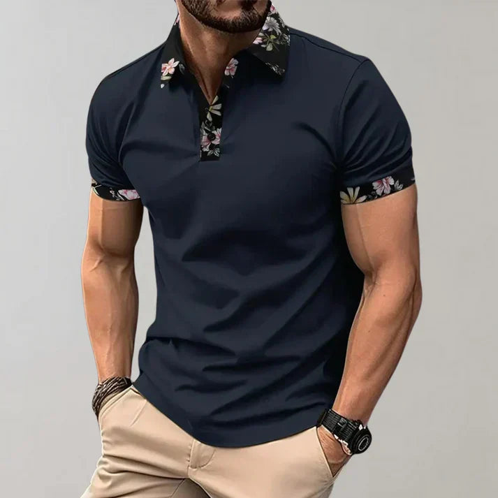 Men's Classic Casual Long Sleeve Polo Shirt with Various Styles