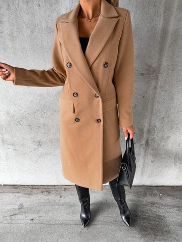 Women's Classic Long Winter Coat Stylish Autumn Design