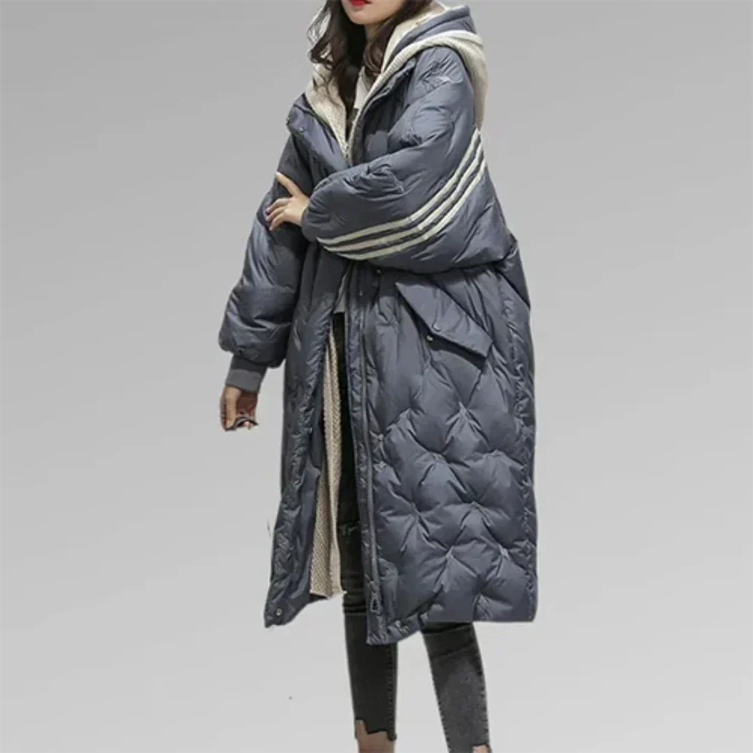 Warm Women's Down Filled Long Parka Coat - VogeLuxe