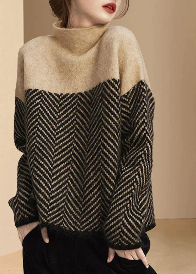 Soft Women's Cream Cable Knit Turtleneck Sweater - VogeLuxe
