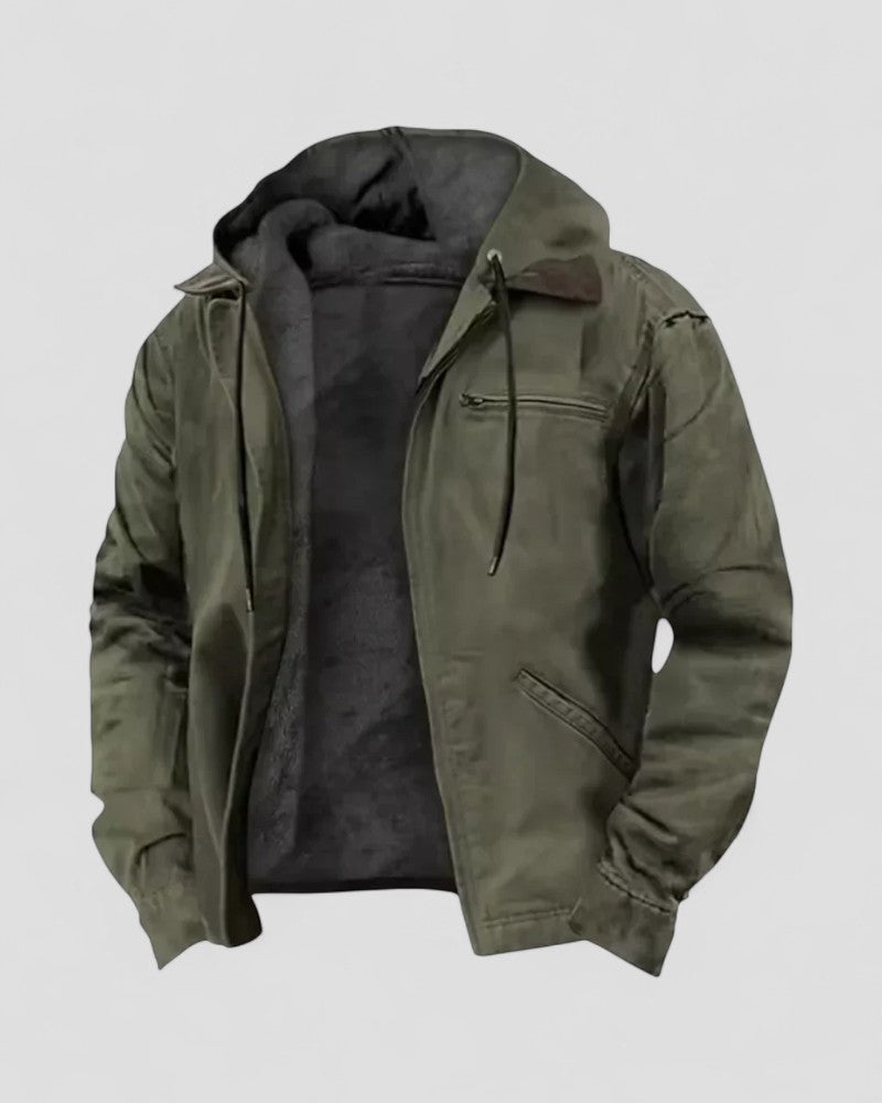 VogeLuxe | Fleece Lined Hooded Winter Jacket for Men