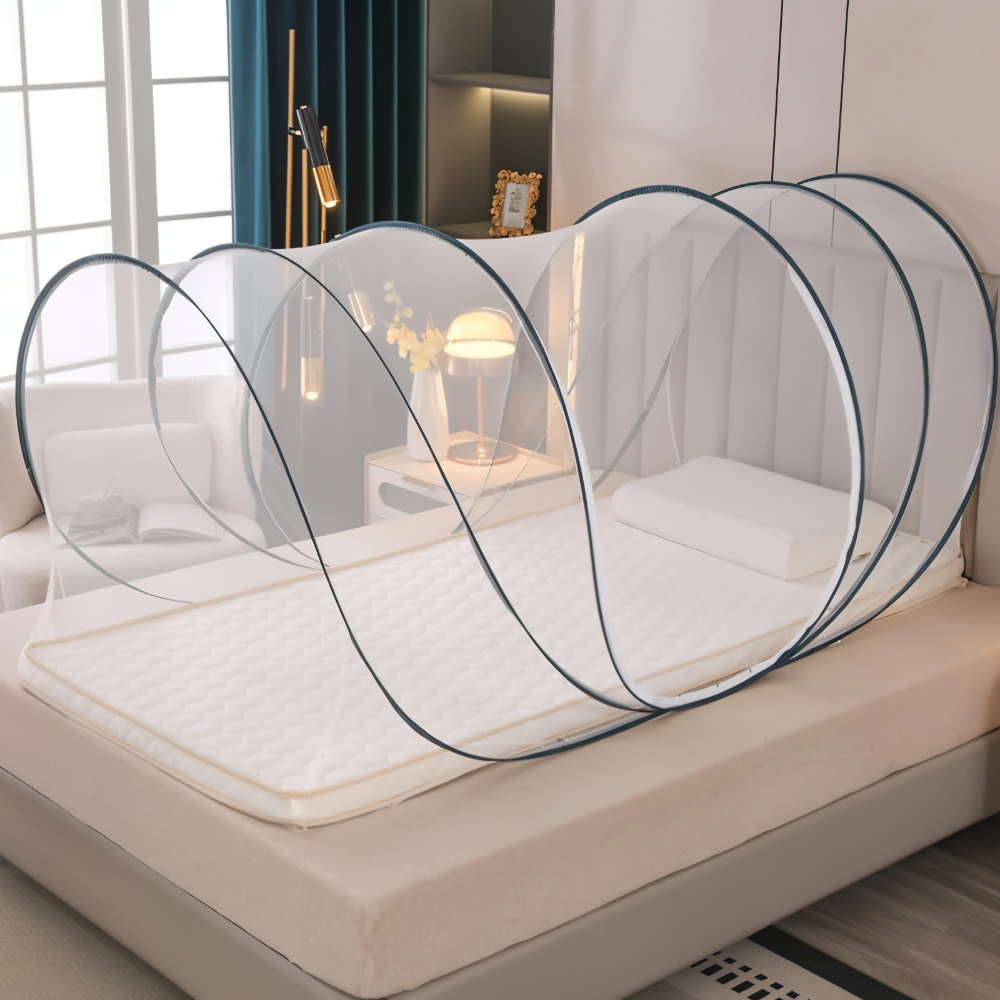 Portable Pop Up Bed Canopy Mosquito Net – Round Shape - BritishElegance