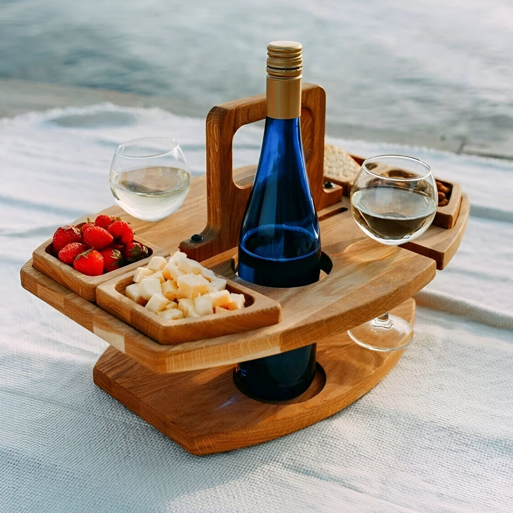 Portable Outdoor Table with Cup Holders - VogeLuxe