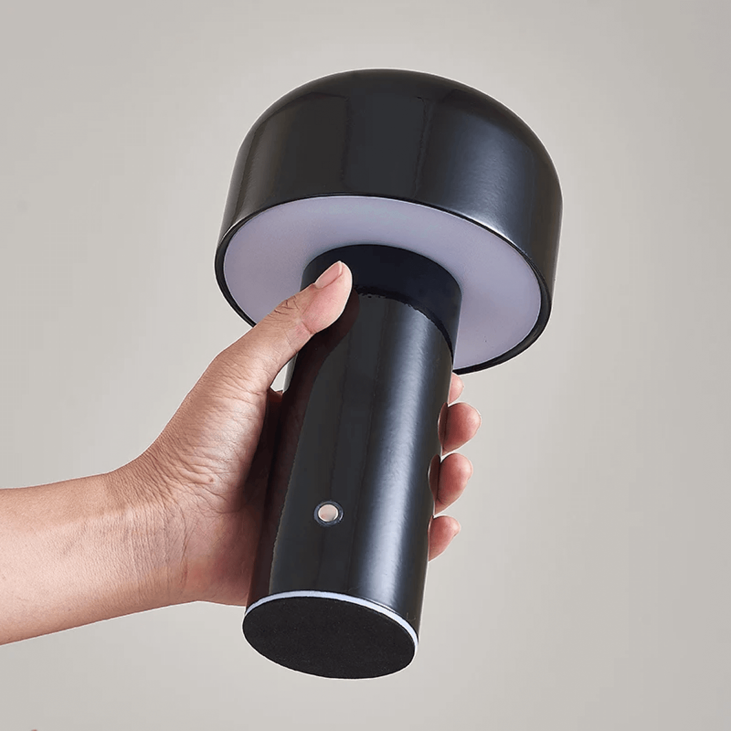 Portable Battery Table Lamp in Metal and Clear Glass - VogeLuxe
