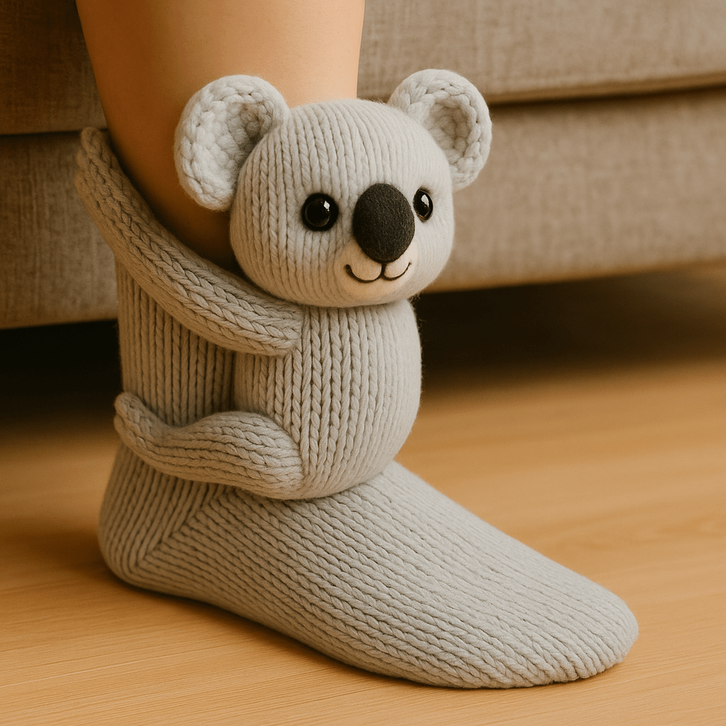 Soft Animal Print Non Slip House Socks