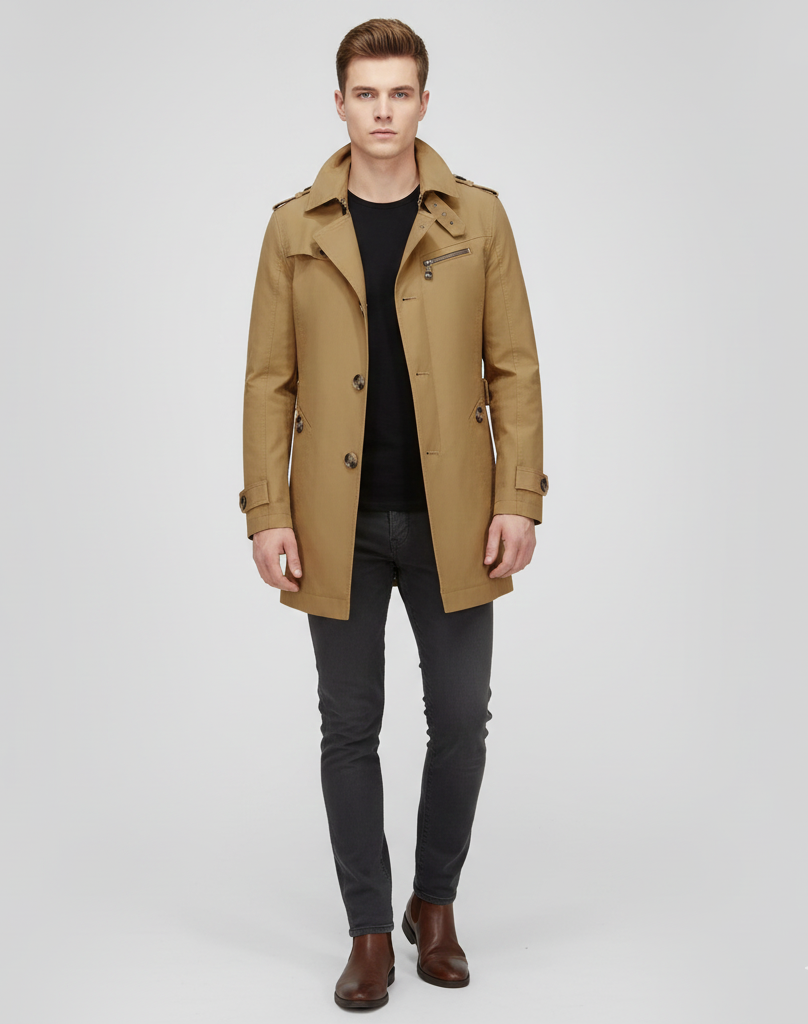 Classic Waterpoof Cotton Men's Trench Coat