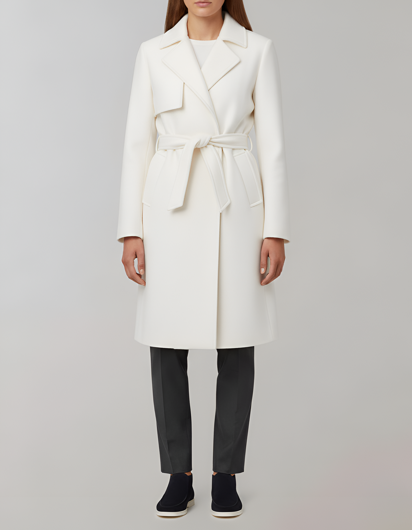 Elegante Trench Coat Donna con Cintura per Donna