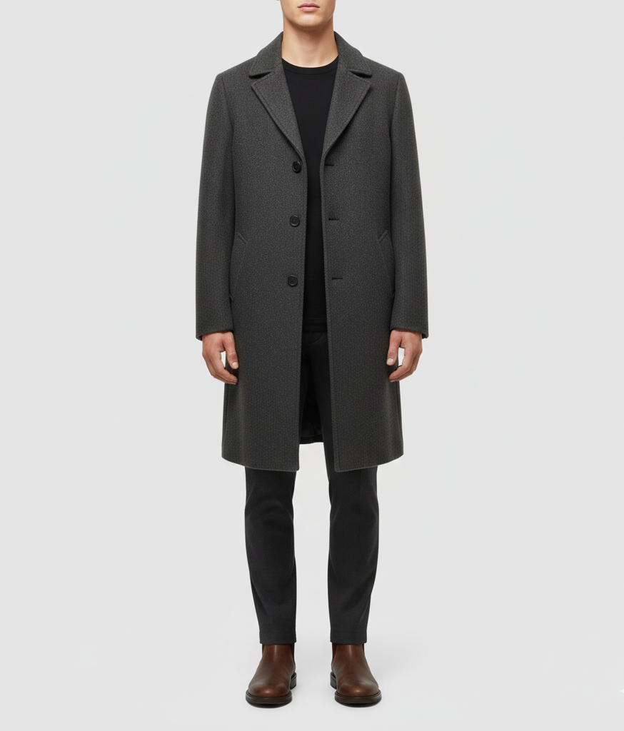 Vogue Men's Wool Coat Slim Fit Elegant