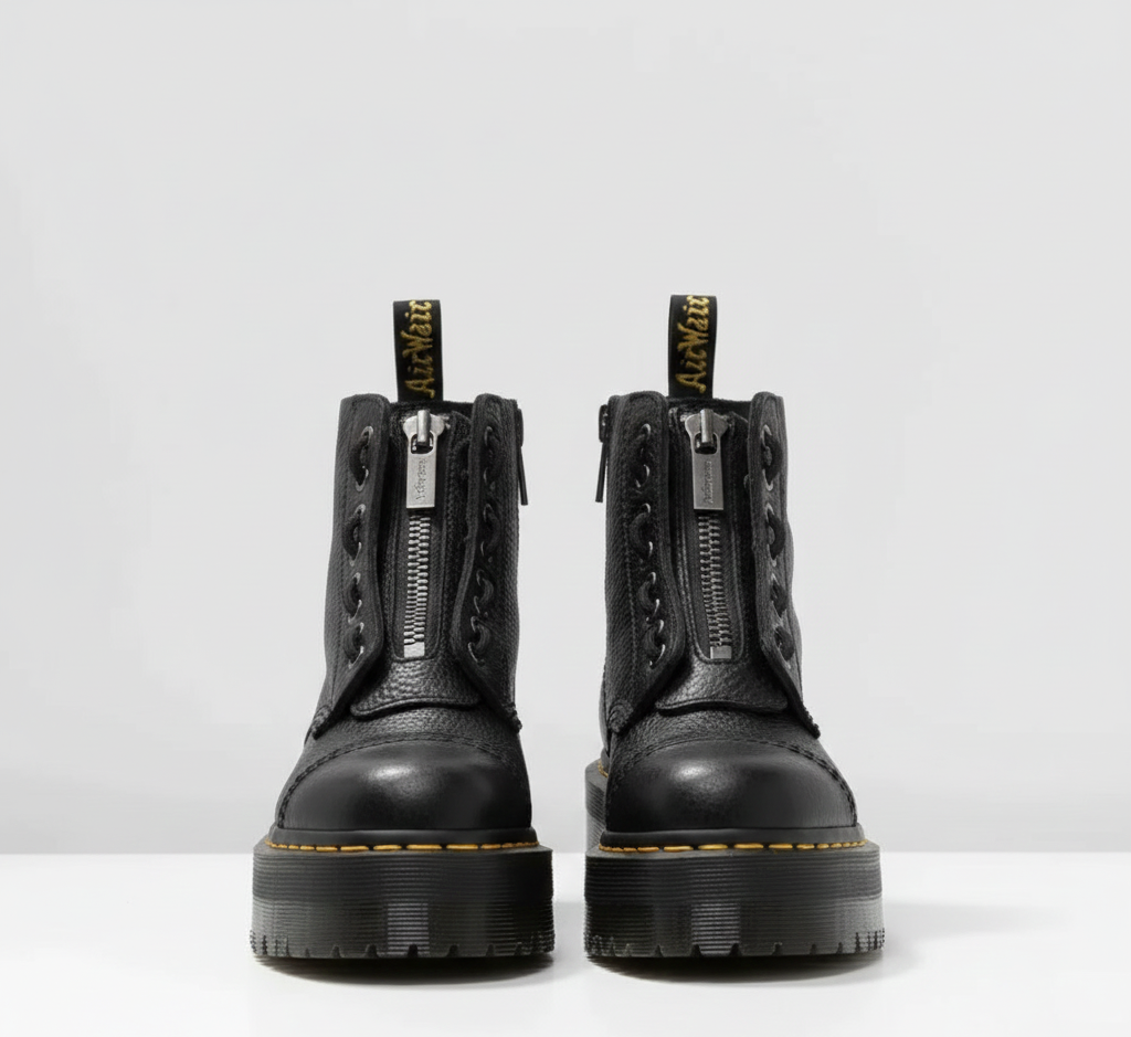 Unisex Leather Boot with Zipper - VogeLuxe