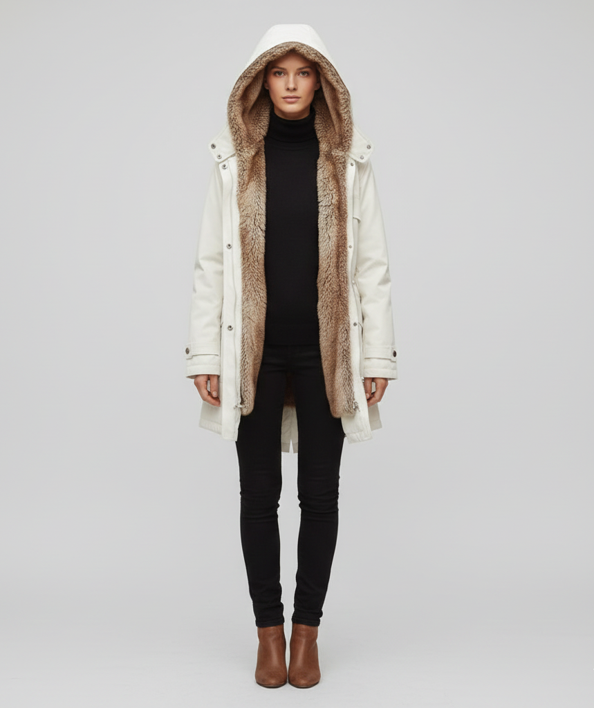 Warm Women's Parka with Faux Fur Coat