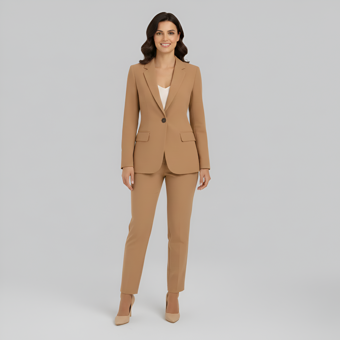 Elegant Women's One Button Tailored Blazer