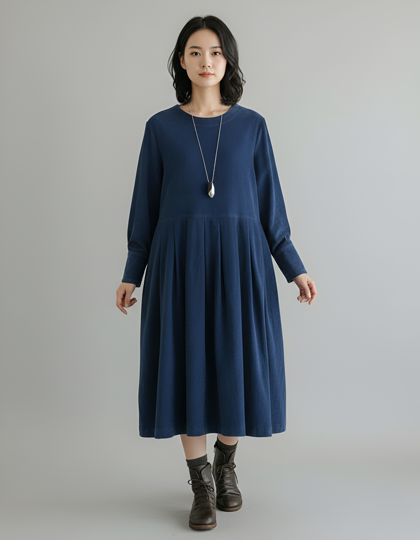 Elegante Donna Cotton Midi Dress