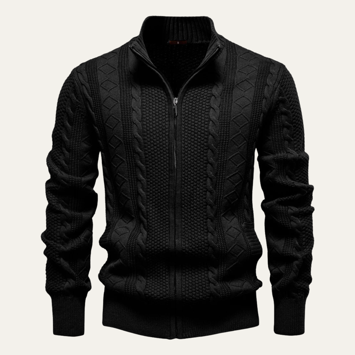 VogeLuxe | Men’s Striped Slim Fit Quarter Zip Knit Sweater