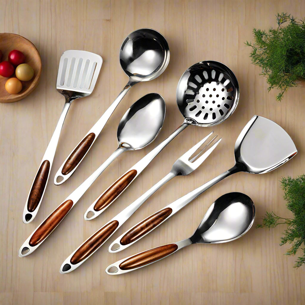 Premium 10pc Stainless Steel Kitchen Tool Set with Comfort Grip - BritishElegance