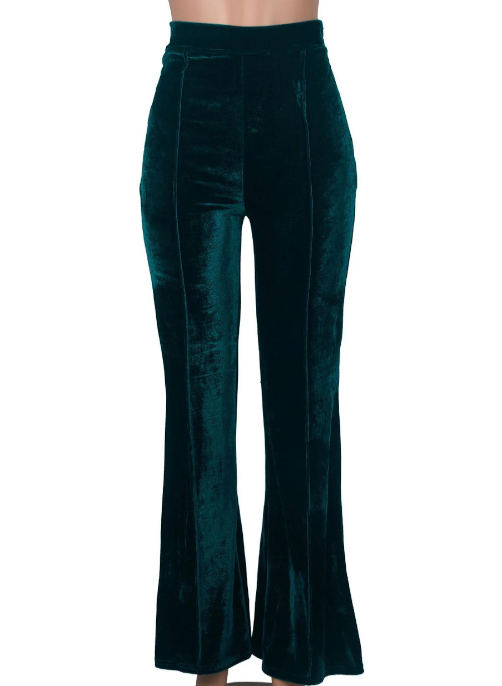 Fashionable High Waisted Velvet Wide Leg Pants
