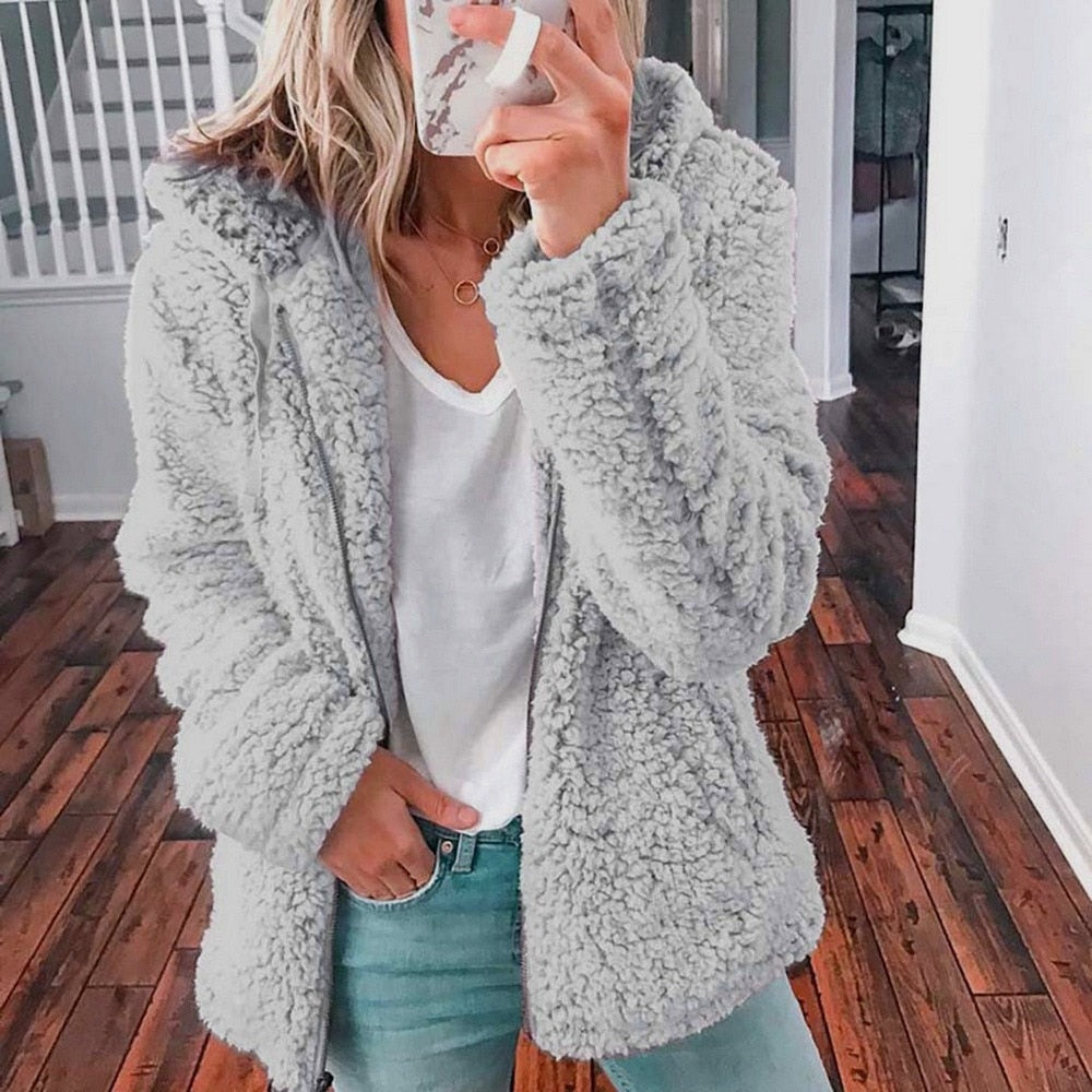 Cozy Women's Fleece Hooded Jacket