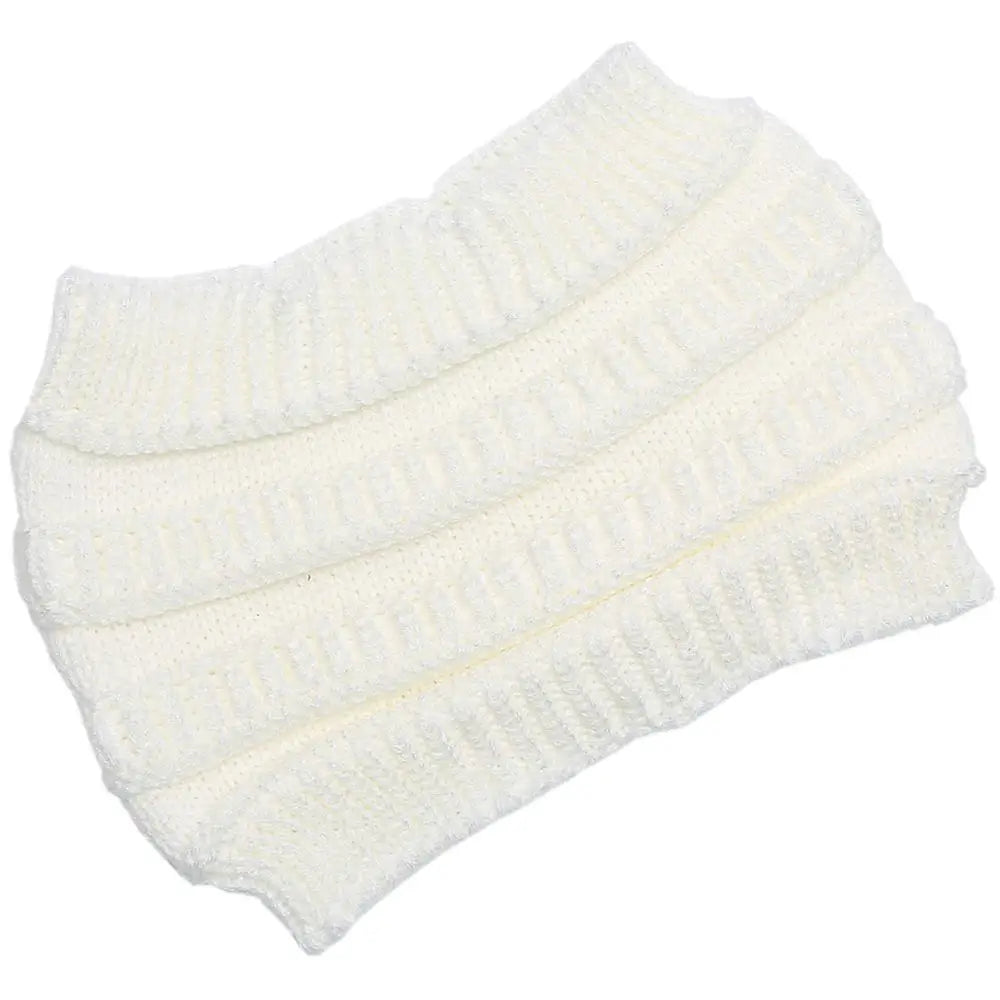Soft Slouchy Knit Ponytail Hat