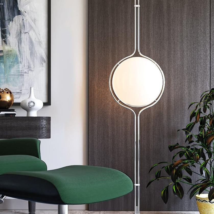 Tall Modern Floor Lamp with Cream Shade