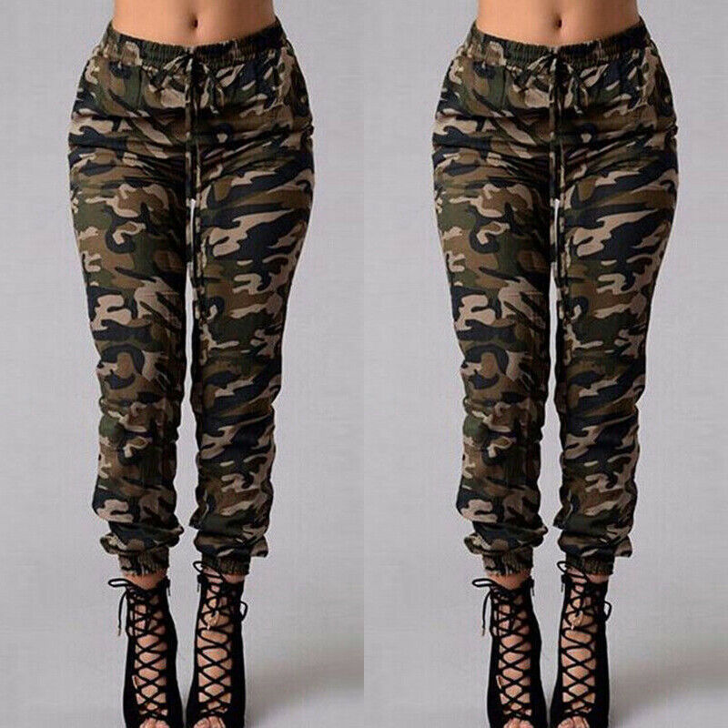 Slim Fit Women's Camo Jogger Pants - VogeLuxe