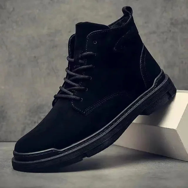 Men's Leather Ankle Boots - Classic Comfortable Footwear