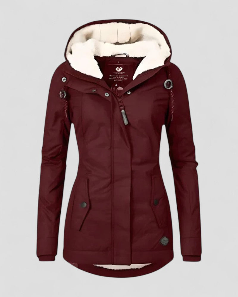 Insulated Waterproof Winter Jacket with Hood for Women