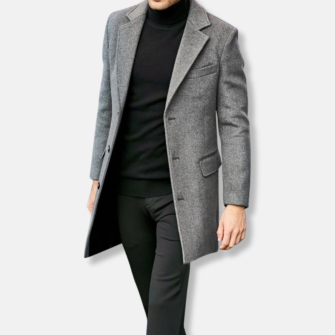 Jack Regular Fit Overcoat | Knee-Length Button Front Overcoat 3