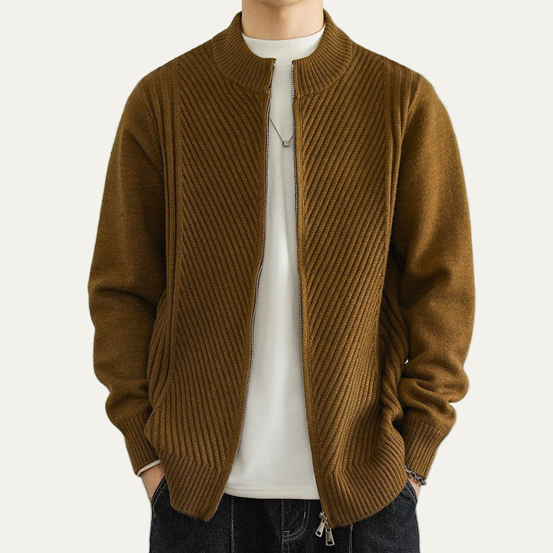 VogeLuxe | Men's Ribbed Quarter-Zip Pullover main image 0