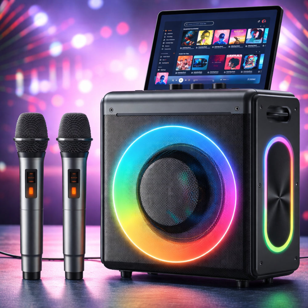 Wireless Karaoke System Portable Bluetooth Speaker Microphone - VogeLuxe