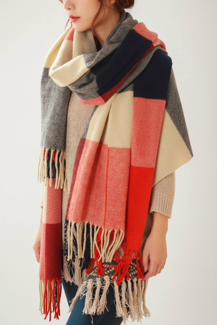 Soft Plaid Oversized Scarf Wrap